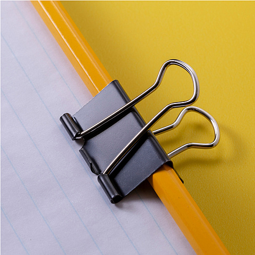 Officemate Binder Clips, Medium Medium - 2.4" Width - 0.62" Size Capacity - for File - Corrosion Resistant, Durable - Black - 12 / Box (99050)