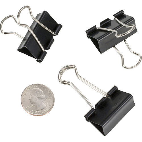 Officemate Binder Clips, Medium Medium - 2.4" Width - 0.62" Size Capacity - for File - Corrosion Resistant, Durable - Black - 12 / Box (99050)
