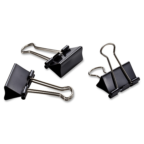 Officemate Binder Clips, Medium Medium - 2.4" Width - 0.62" Size Capacity - for File - Corrosion Resistant, Durable - Black - 12 / Box (99050)
