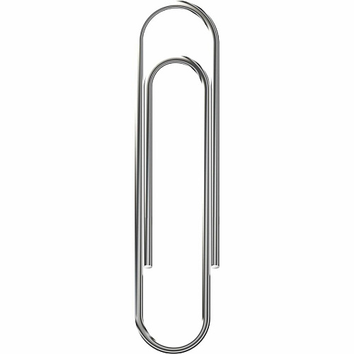 Officemate #1 Gem Paper Clips No. 1 - Silver - Steel - 100/Box - 10 / Pack (99911)