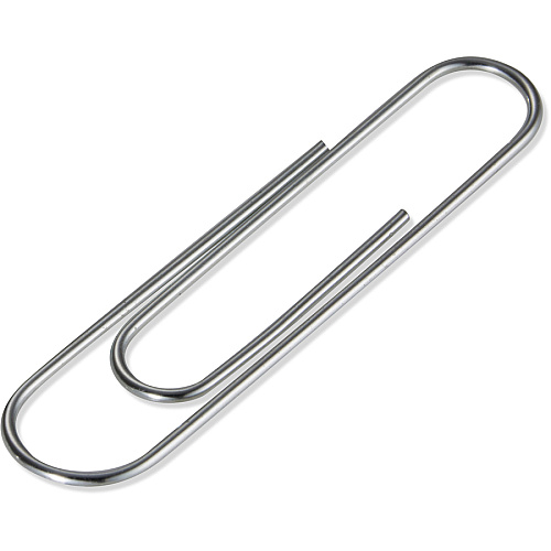 Officemate Giant Gem Paper Clips Jumbo - 2" Length x 0.5" Width - Silver - Steel - 100/Box - 10 / Pack (99914)