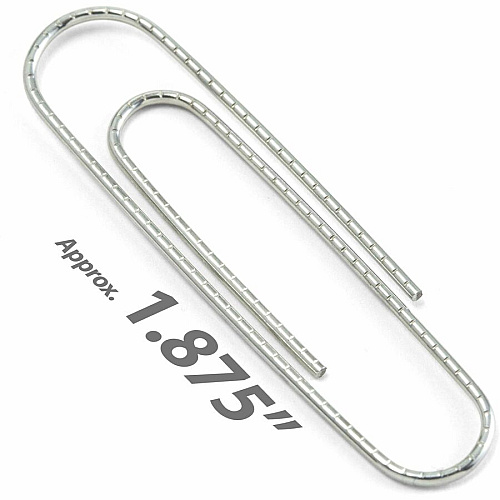 Officemate Giant Non-skid Paper Clips Jumbo - 2" Length x 0.5" Width - Silver - Steel - 100/Box - 10 / Pack (99915)