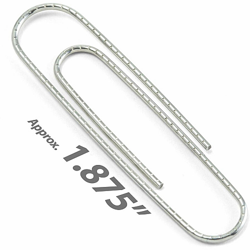 Officemate Giant Non-skid Paper Clips Jumbo - 2" Length x 0.5" Width - Silver - Steel - 100/Box - 10 / Pack (99915)