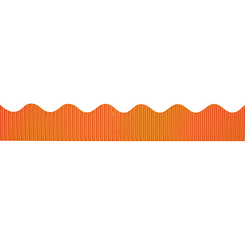 Bordette Decorative Border Rectangle with Scalloped Trim Shape - Pin-up - Fadeless - 4" Height x 2.25" Width x 600" Length - Orange - Paper - 1 Roll (37104)