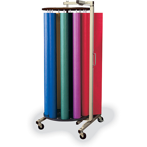 Spectra ArtKraft Rotary Art Roll Rack 48" Roll Width Supported - Rotary, Mobile Unit, Powder Coated - Gray - Rubber - 1 Each (67542)