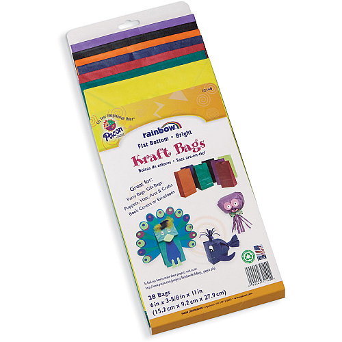 Creativity Street Kraft Bag Art Project, Craft Project, Bag, Hat - 11" Height x 6" Width - Assorted - Kraft - 28 / Pack (72140)