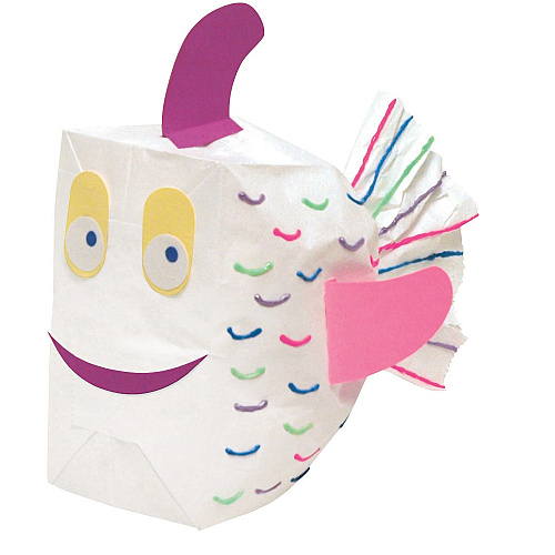 Creativity Street Kraft Bag Art Project, Craft Project, Bag, Hat - 11" Height x 6" Width - Assorted - Kraft - 28 / Pack (72140)