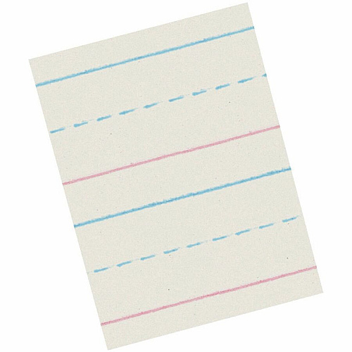 Zaner-Bloser Dotted Midline Newsprint Paper 500 Sheets - 0.63" Ruled - Unruled Margin - 10 1/2" x 8" Sheet Size - White Paper - 500 / Pack (ZP2611)