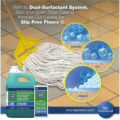 Spic and Span Floor and Multi-Surface Cleaner Concentrate Liquid - 128 fl oz (4 quart) - 1 Each - Green (02001)