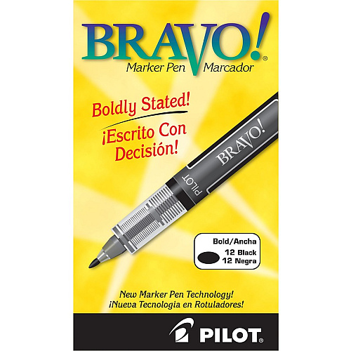Pilot BraVo! Bravo Marker Pens Bold Pen Point - Black Ink - Black Barrel - 1 Each (11034)