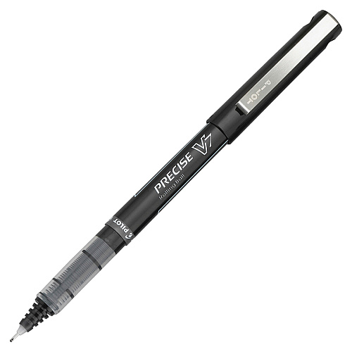 Pilot Precise V5 Premium Rolling Ball Pen 0.5 mm Extra Fine Needle Pen Point - Black Ink - Black Barrel - 1 / Pack (35343)