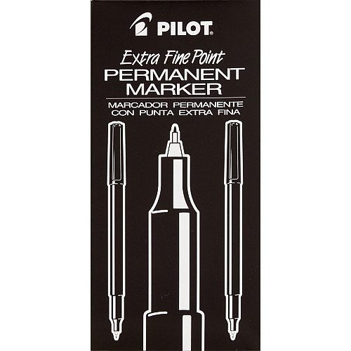 Pilot Extra-Fine Point Markers 0.5 mm Extra Fine Marker Point - Black Ink - Black Barrel - 1 Each (44102)