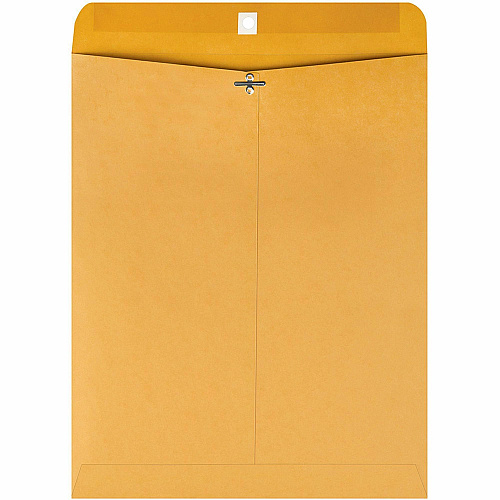 Quality Park 11-1/2 x 14-1/2 Clasp Envelopes with Deeply Gummed Flaps Clasp - #105 - 11 1/2" Width x 14 1/2" Length - 28 lb - Gummed - Kraft - Kraft - 100 / Box (37905)