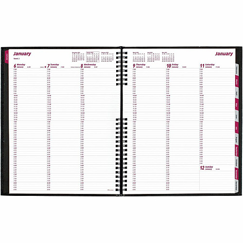 Brownline CoilPro Weekly Planner, 11" x 8-1/2" , English (CB950CBLK)