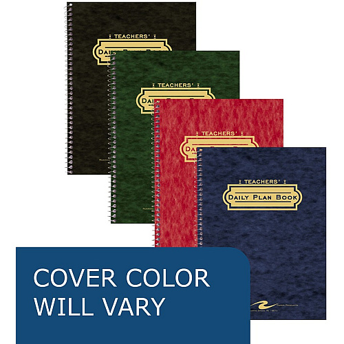Roaring Spring Teacher's Daily Planner Spiral Book Academic - Weekly - 1 Week Double Page Layout - 8 1/2" x 11" Sheet Size - Green Sheet - Wire Bound - Green - Bond Paper - Black, Blue, Green, Maroon Cover - 11" Height x 8.5" Width - Storage Pocke (12144)