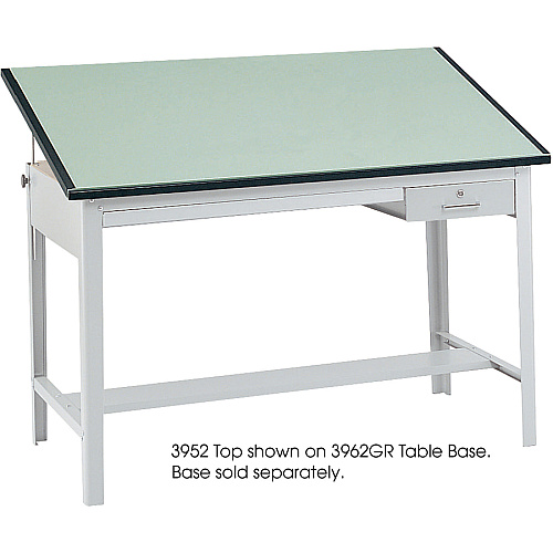 Safco Precision Drafting Table Top Green Rectangle, Melamine Top - Enamel Base - 37.50" Table Top Length x 60" Table Top Width x 1" Table Top Thickness - Wood, Particleboard - 1 Each (3952)