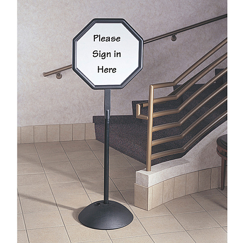 Safco Write Way Dual-sided Directional Sign 22.5" Width x 65" Height x 18" Depth - Octagonal Shape - Both Sides Display, Magnetic, Durable - Indoor, Outdoor, Office - Steel - 1 Each (4118BL)