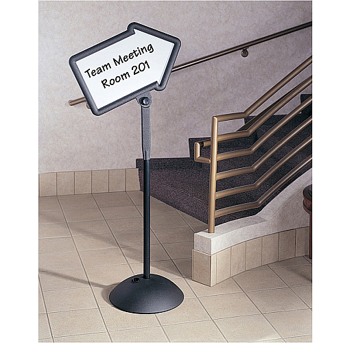 Safco Write Way Dual-sided Directional Sign 18" Width x 64.3" Height x 25" Depth - Arrow Shape - Both Sides Display, Magnetic, Durable - Indoor, Outdoor, Office - Steel - 1 Each (4173BL)