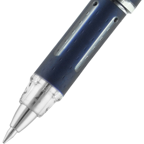 uni-ball uni&reg; Jetstream Ballpoint Pen 0.7 mm Fine Pen Point - Black Ink - Pigment-based - Blue Stainless Steel Barrel - 1 Dozen (40173)