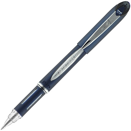 uni-ball uni&reg; Jetstream Ballpoint Pen 0.7 mm Fine Pen Point - Black Ink - Pigment-based - Blue Stainless Steel Barrel - 1 Dozen (40173)