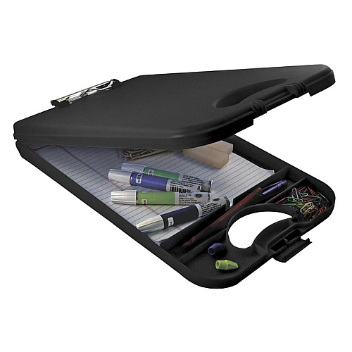 Saunders Deskmate II Portable Desktop 0.50" Clip Capacity - Storage for Stationary - Bottom Opening - 10" x 16" Sheet Size - Polypropylene - Black - 1 Each (00533)