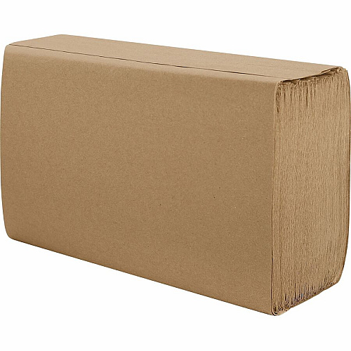 Genuine Joe&reg; Single Fold Paper Towels, 1-Ply, Brown, 4000 Towels 1 Ply - 10.25" Width x 9.10" Length - Natural - 250/Pack - 16 / Carton (GJO21020)