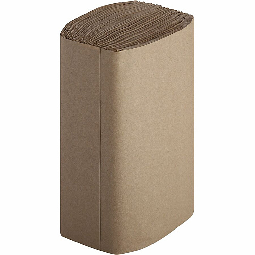 Genuine Joe&reg; Single Fold Paper Towels, 1-Ply, Brown, 4000 Towels 1 Ply - 10.25" Width x 9.10" Length - Natural - 250/Pack - 16 / Carton (GJO21020)