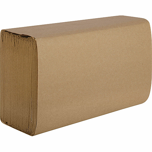 Genuine Joe&reg; Single Fold Paper Towels, 1-Ply, Brown, 4000 Towels 1 Ply - 10.25" Width x 9.10" Length - Natural - 250/Pack - 16 / Carton (GJO21020)