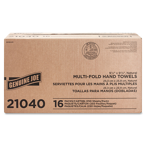 Genuine Joe 21040 Multifold Towels, Brown, 4000ct