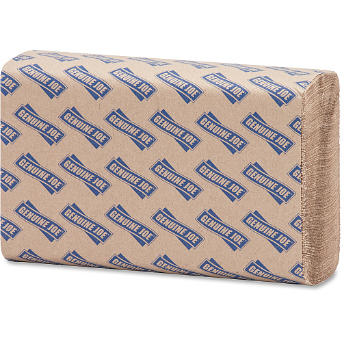 Genuine Joe® Multifold Paper Towels, 1-Ply, Brown 4,000 Towels (GJO21040)