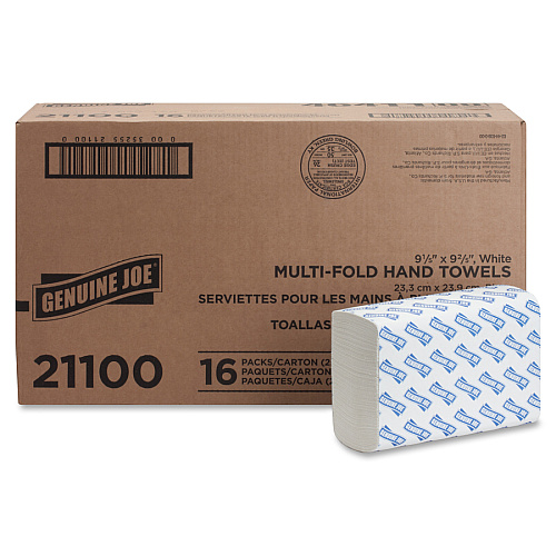 Genuine Joe Multifold Paper Towels, 250/Pack, 16 Carton