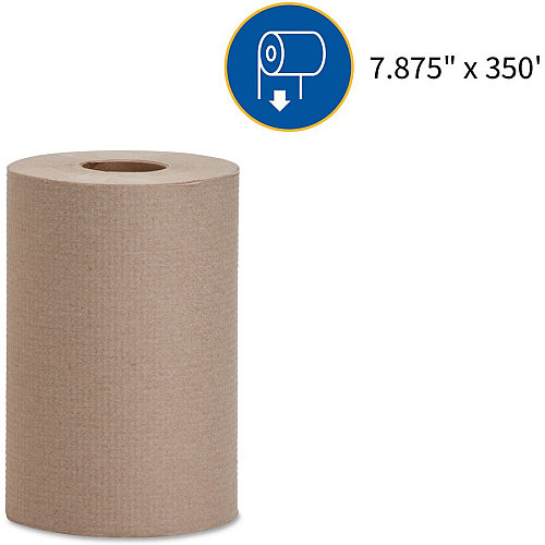 Genuine Joe Embossed Hardwound Roll Towels 7.88" Width x 350 ft Length - 2" Core - Natural - 12 / Carton (GJO22200)