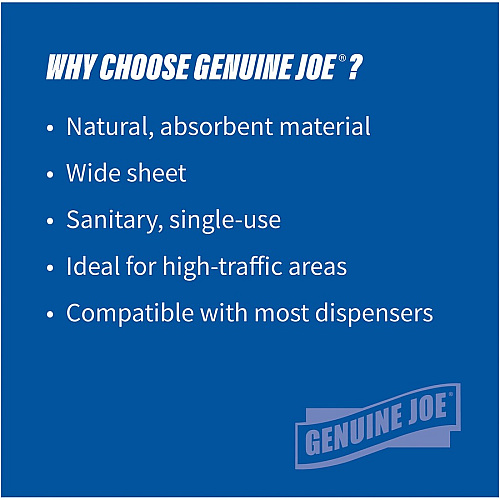 Genuine Joe Embossed Hardwound Roll Towels 7.88" Width x 350 ft Length - 2" Core - Natural - 12 / Carton (GJO22200)
