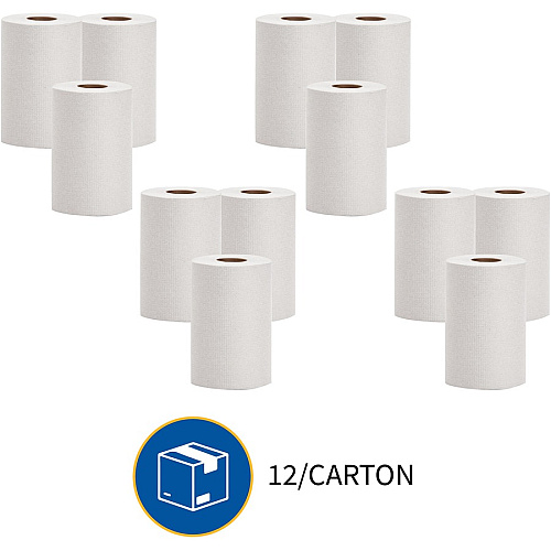 Genuine Joe Hardwound Roll Paper Towels 7.88" Width x 350 ft Length - 2" Core - White - 12 / Carton (GJO22300)