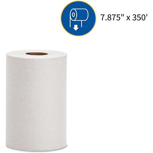 Genuine Joe Hardwound Roll Paper Towels 7.88" Width x 350 ft Length - 2" Core - White - 12 / Carton (GJO22300)