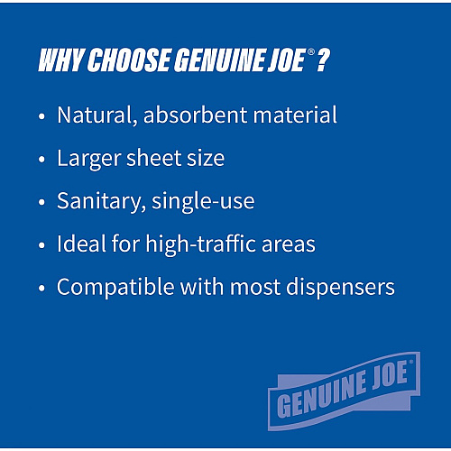 Genuine Joe Embossed Hardwound Roll Towels 7.90" Width x 800 ft Length - 2" Core - Natural - 6 / Carton (GJO22600)