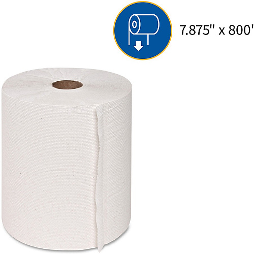 Genuine Joe Hardwound Roll Paper Towels 7.90" Width x 800 ft Length - 2" Core - White - 6 / Carton (GJO22700)