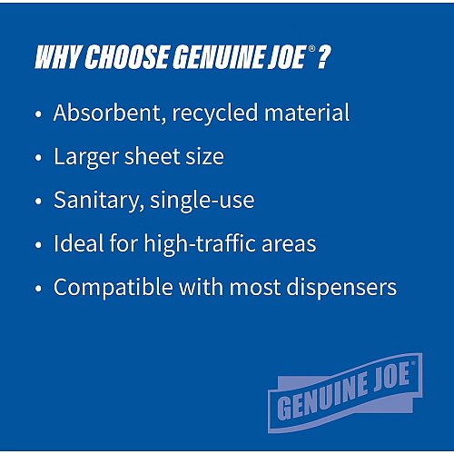 Genuine Joe Hardwound Roll Paper Towels 7.90" Width x 800 ft Length - 2" Core - White - 6 / Carton (GJO22700)