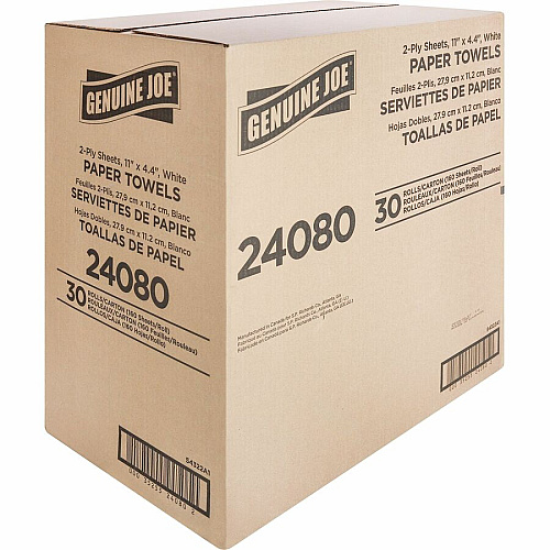 Genuine Joe 24080 Kitchen Paper Towels, White 2 Ply, 160 Sheets