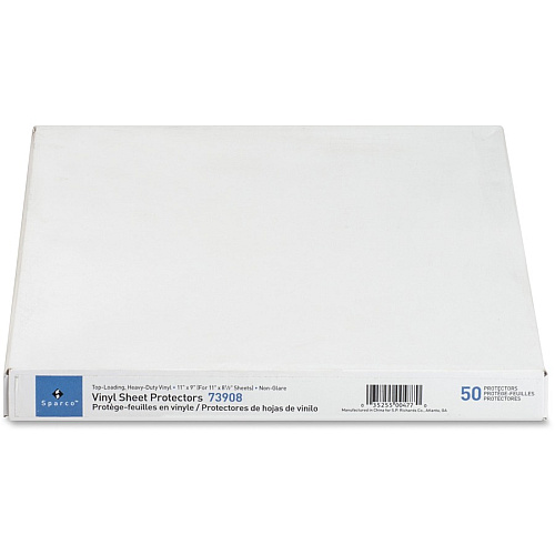 Sparco Top-Loading Vinyl Sheet Protectors For Letter 8 1/2" x 11" Sheet - Ring Binder - Non-glare - Vinyl - 50 / Box (73908)