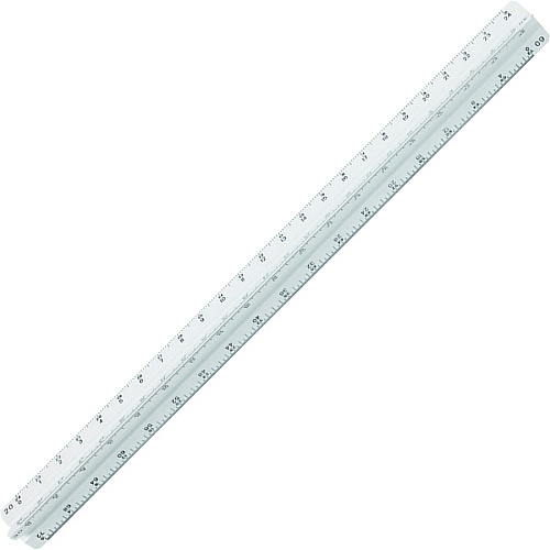 Staedtler 12" Triangular Engineer Scale 12" Length x 1" Width - 1/10 Graduations - Imperial, Metric Measuring System - Plastic - White - 1 Each (9871934BK)