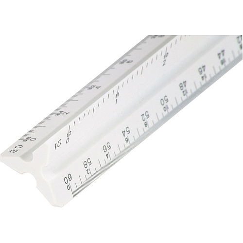 Staedtler 12" Triangular Engineer Scale 12" Length x 1" Width - 1/10 Graduations - Imperial, Metric Measuring System - Plastic - White - 1 Each (9871934BK)