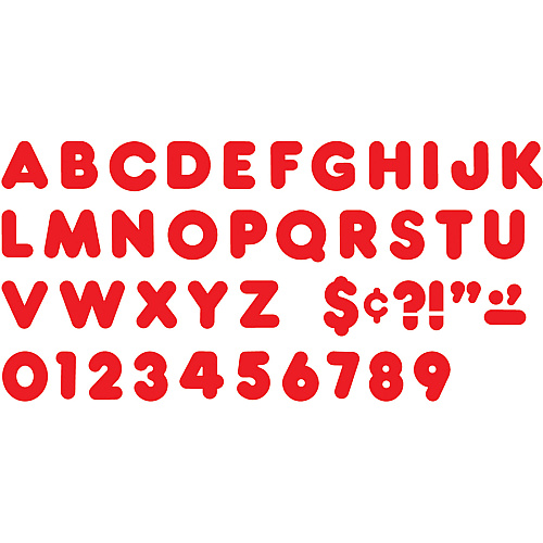 Trend Reusable 2" Ready Alphabet Letters Set 100 x Capital Letter, 20 x Punctuation Marks Shape - Casual Style - Precut - 2" Height x 9" Length - Red - Paper - 1 / Pack (T432)