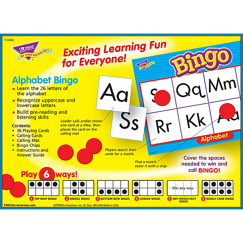 Trend Alphabet Bingo Learning Game Theme/Subject: Learning - 4-6 Year (T6062)