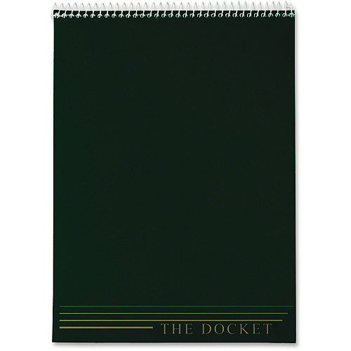 TOPS Docket Wirebound Legal Writing Pads - Letter 70 Sheets - Wire Bound - 0.34" Ruled - 16 lb Basis Weight - Letter - 8 1/2" x 11" Sheet Size - 11" Height x 8.5" Width - White Paper - Perforated, Hard Cover, Stiff-back, Spiral Lock - 3 / Pack (63633)