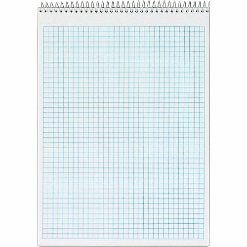 TOPS Docket Top Wire Quadrille Pad 70 Sheets - Wire Bound - 8 1/2" x 11 3/4" Sheet Size - White Paper - Chipboard Cover - Perforated, Hard Cover - 1 Each (63801)