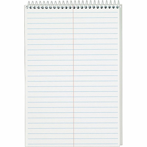 TOPS Steno Books 80 Sheets - Wire Bound - Gregg Ruled Margin - 6" x 9" Sheet Size - White Paper - Hardboard Cover - WireLock - 12 / Pack (8020)