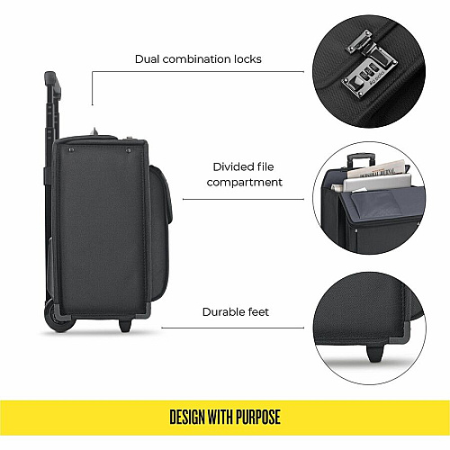 Solo Classic Carrying Case (Roller) for 17" Notebook - Black Ballistic Poly, Polyester Body - Handle - 12.8" Height x 18" Width x 7" Depth - 1 Each (B784)