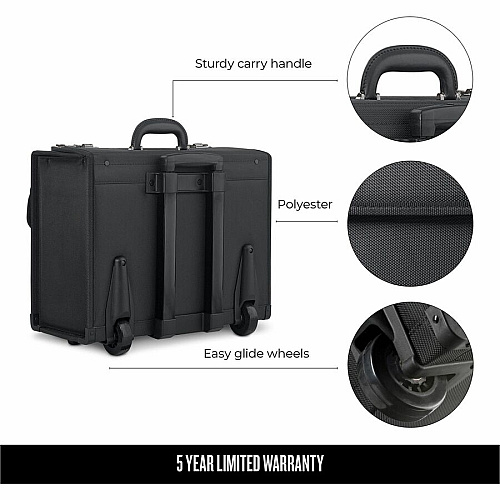 Solo Classic Carrying Case (Roller) for 17" Notebook - Black Ballistic Poly, Polyester Body - Handle - 12.8" Height x 18" Width x 7" Depth - 1 Each (B784)