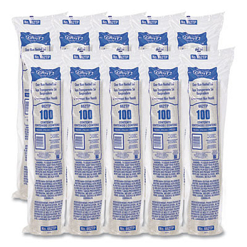 Non-Vented Cup Lids, Fits 9 oz to 22 oz Cups, Clear, 1,000/Carton